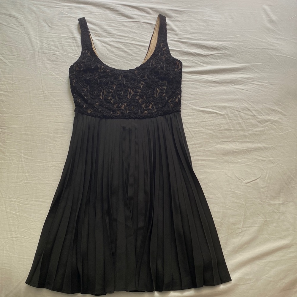 Bebe Lace Pleated Dress